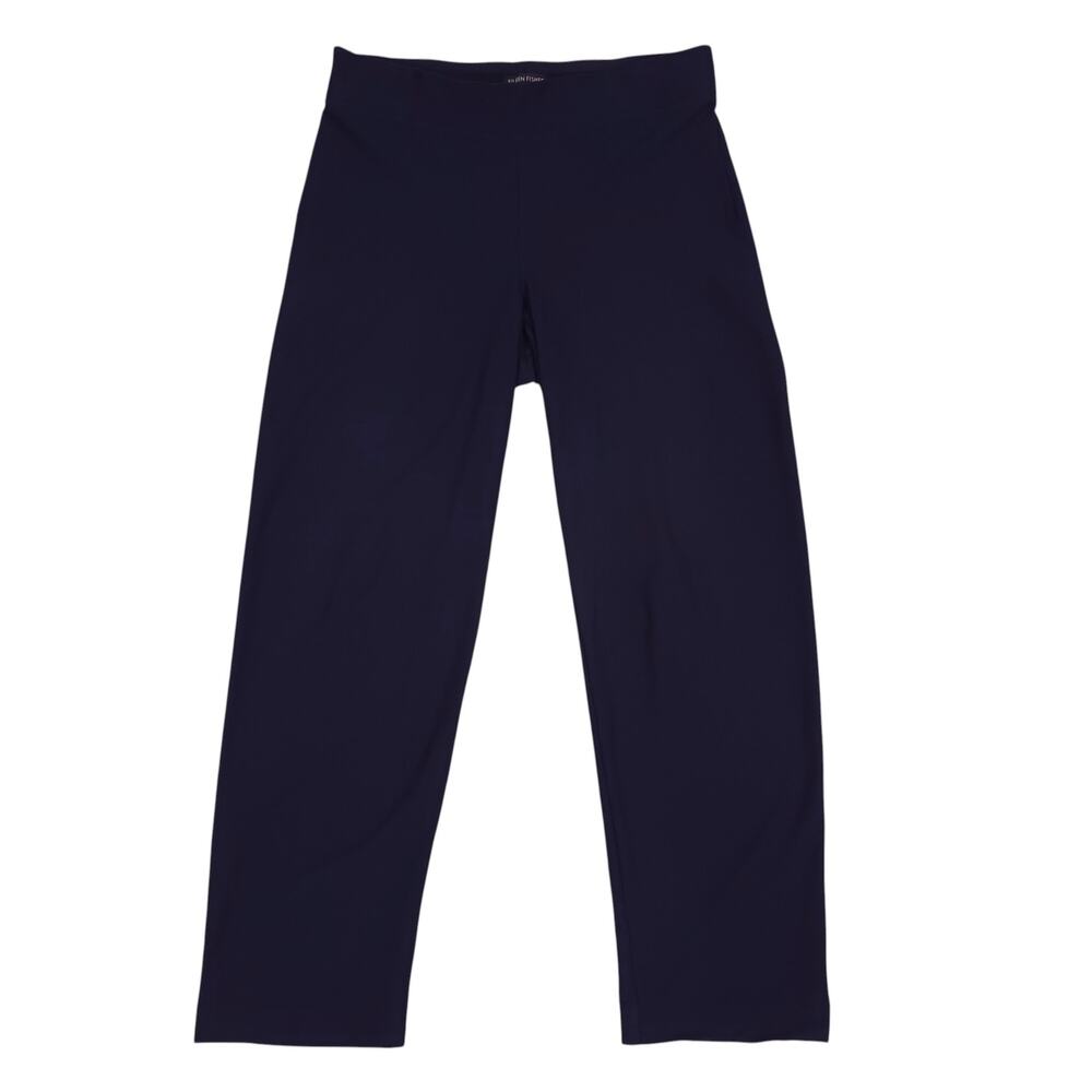 Eileen Fisher Washable Stretch Crepe Slim Pant Ocean Blue Sz Small